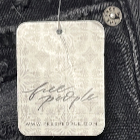 Free People Black Distressed Denim Shorts - Picture 3 of 8